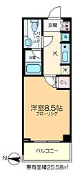 MFPRコート木場公園 1Kの間取図画像