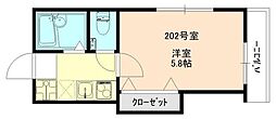 HONESTYマツド 1Kの間取図画像
