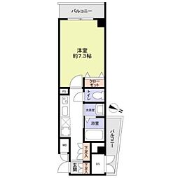 サンクヴェール 3階1Kの間取り