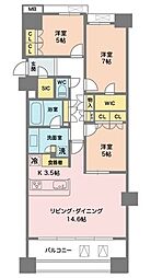 ブランズ・ジオ等々力 3LDKの間取図画像