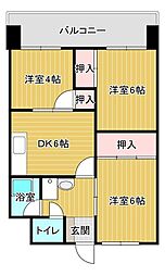 富士ビル2 3LDKの間取図画像