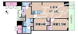 ジオタワー大阪十三 2LDKの間取図画像
