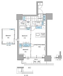 ルフォンプログレ本郷三丁目 10階2LDKの間取り