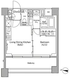 ザ・パークハビオ代々木初台 1LDKの間取図画像