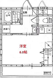 Raffine蕨 ワンルームの間取図画像