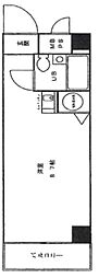 プレジデントハイツ五反田 7階ワンルームの間取り