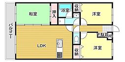 エミネント西新 3LDKの間取図画像