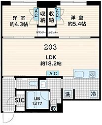 Aglaia恵比寿(アグライアエビス) 2LDKの間取図画像