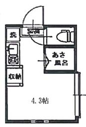 CREA中野坂上 1Kの間取図画像