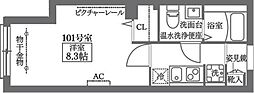 COCOCUBE大森本町 1階1Kの間取り