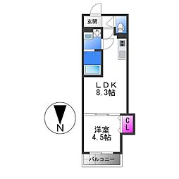 近鉄大阪線 弥刀駅 徒歩6分の賃貸アパート 1階1LDKの間取り