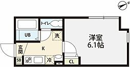プロスペリティ北千住 3階1Kの間取り