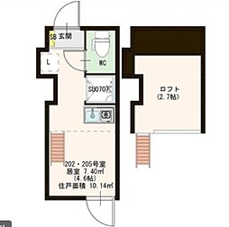 ハーモニーテラス野沢 ワンルームの間取図画像