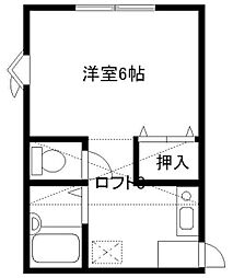 サンセリテ黒砂 1Kの間取図画像