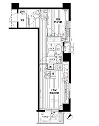 グランスイート代々木 5階1LDKの間取り