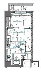 京王線 東府中駅 徒歩6分の賃貸マンション 5階1DKの間取り