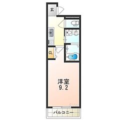 JR阪和線 鳳駅 徒歩7分の賃貸アパート 2階1Kの間取り
