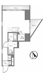 都営浅草線 五反田駅 徒歩8分の賃貸マンション 4階1Kの間取り