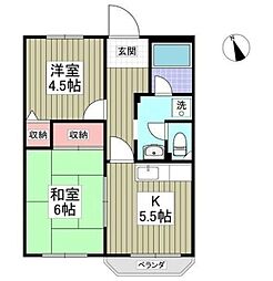 グリーンヴィラ 2Kの間取図画像