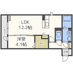 D-room空港南 1LDKの間取図画像