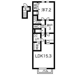 フォレストメゾン増尾台 2階1SLDKの間取り