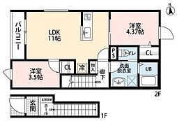 リーブルファイン八王子本町 2LDKの間取図画像