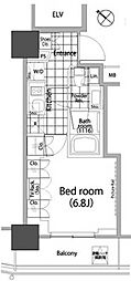 パークハビオ赤坂タワー 1Kの間取図画像