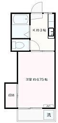 第3玉水ハイム 1階1Kの間取り