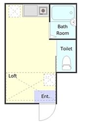 インベスト大森北 1階ワンルームの間取り