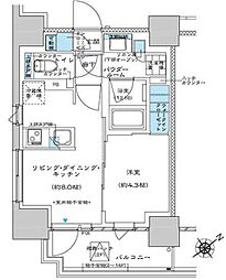 プレミスト板橋 10階1LDKの間取り