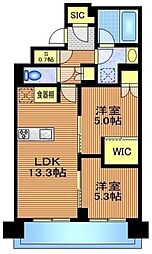 HARUMI FLAG SUN VILLAGE B棟 4階2LDKの間取り