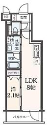 ハーモニーレジデンス東新宿 1階1LDKの間取り