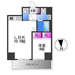 プレジオ永和EURO 1LDKの間取図画像