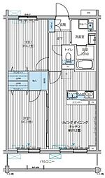 JR中央線 三鷹駅 徒歩9分の賃貸マンション 3階2LDKの間取り