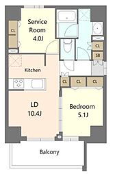 エスレジデンス板橋大山ブリム 3階1SLDKの間取り