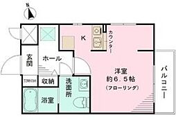 CHURAVISTA ワンルームの間取図画像