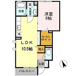 Miliam 1階1LDKの間取り