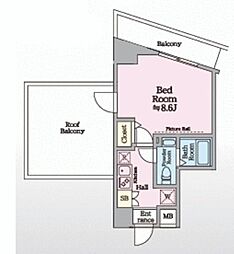 アイル イマージュ押上イースト 6階1Kの間取り