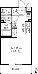 小竹レジデンス 3階ワンルームの間取り