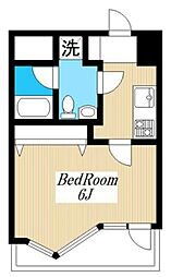 スターダスト日光台C棟 1Kの間取図画像