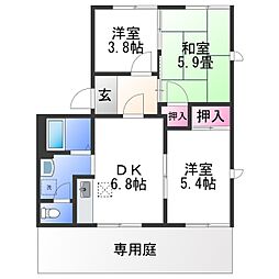 フレグランス船所II 1階3DKの間取り