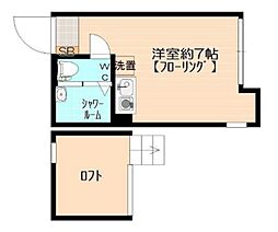 ユナイト鶴見ラ・マルシエール 2階ワンルームの間取り