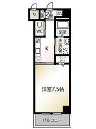 サンライト南雪谷 4階1Kの間取り