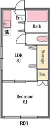 オリーブガーデンハウス 1LDKの間取図画像