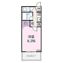 ラフィーネ 2階1Kの間取り