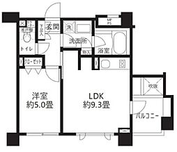 クリオ渋谷ラ・モード 5階1LDKの間取り
