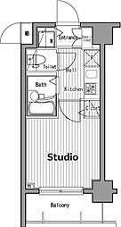 グランド・ガーラ五反田 9階1Kの間取り