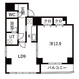 Daisy Court 10階1LDKの間取り