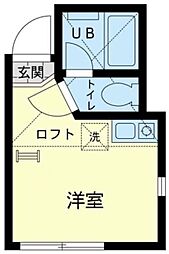 ユナイト小机パティオ・デ・コルドバ ワンルームの間取図画像