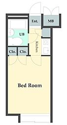エクセレント学芸大 1Kの間取図画像